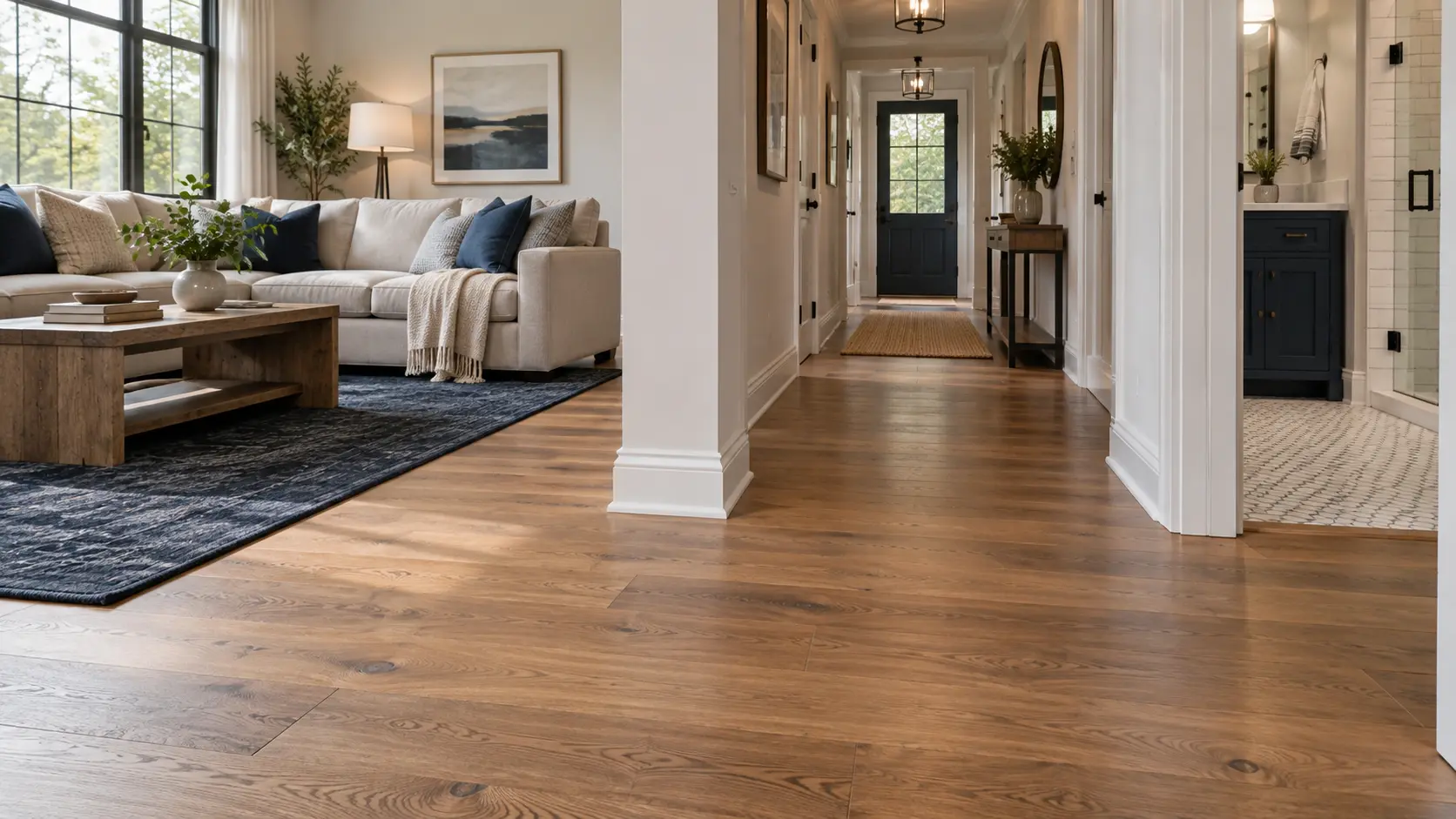 Updated residential interior and flooring used as illustrative service imagery